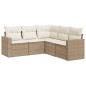 vidaXL Juego de sofás jardín con cojines 5 pzas ratán sintético beige vidaXL Juego de sofás jardín con cojines 5 pzas ratán sintético beige