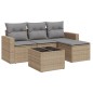 vidaXL Juego de sofás jardín con cojines 5 pzas ratán sintético beige vidaXL Juego de sofás jardín con cojines 5 pzas ratán sintético beige