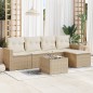 vidaXL Juego de sofás jardín con cojines 6 pzas ratán sintético beige vidaXL Juego de sofás jardín con cojines 6 pzas ratán sintético beige