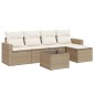 vidaXL Juego de sofás jardín con cojines 6 pzas ratán sintético beige vidaXL Juego de sofás jardín con cojines 6 pzas ratán sintético beige