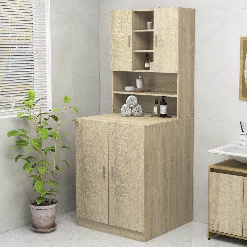 vidaXL Armario lavadora roble Sonoma 70,5x25,5x90 cm vidaXL Armario lavadora roble Sonoma 70,5x25,5x90 cm