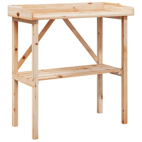 vidaXL Mesa para plantas con estante madera maciza abeto 78x38x82,5 cm