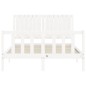 vidaXL Estructura de cama con cabecero madera maciza blanco 140x190 cm vidaXL Estructura de cama con cabecero madera maciza blanco 140x190 cm