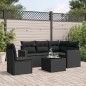 vidaXL Set de sofás de jardín 6 piezas y cojines ratán sintético negro vidaXL Set de sofás de jardín 6 piezas y cojines ratán sintético negro