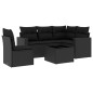 vidaXL Set de sofás de jardín 6 piezas y cojines ratán sintético negro vidaXL Set de sofás de jardín 6 piezas y cojines ratán sintético negro
