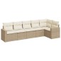 vidaXL Juego de sofás jardín con cojines 6 pzas ratán sintético beige vidaXL Juego de sofás jardín con cojines 6 pzas ratán sintético beige