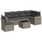 vidaXL Set de sofás de jardín 7 piezas con cojines ratán PE gris vidaXL Set de sofás de jardín 7 piezas con cojines ratán PE gris