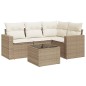 vidaXL Juego de sofás jardín con cojines 5 pzas ratán sintético beige vidaXL Juego de sofás jardín con cojines 5 pzas ratán sintético beige