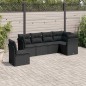 vidaXL Set de sofás de jardín 6 piezas y cojines ratán sintético negro vidaXL Set de sofás de jardín 6 piezas y cojines ratán sintético negro