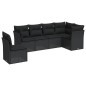vidaXL Set de sofás de jardín 6 piezas y cojines ratán sintético negro vidaXL Set de sofás de jardín 6 piezas y cojines ratán sintético negro