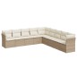 vidaXL Set de sofás de jardín 9 pzas con cojines ratán sintético beige vidaXL Set de sofás de jardín 9 pzas con cojines ratán sintético beige