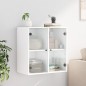vidaXL Mueble de pared con puertas de vidrio blanco 68x37x68,5 cm vidaXL Mueble de pared con puertas de vidrio blanco 68x37x68,5 cm