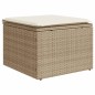 vidaXL Taburete de jardín con cojín ratán sintético beige 55x55x37cm vidaXL Taburete de jardín con cojín ratán sintético beige 55x55x37cm