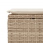vidaXL Taburete de jardín con cojín ratán sintético beige 55x55x37cm vidaXL Taburete de jardín con cojín ratán sintético beige 55x55x37cm