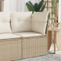 vidaXL Sillón de esquina de jardín con cojines ratán sintético beige vidaXL Sillón de esquina de jardín con cojines ratán sintético beige
