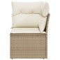 vidaXL Sillón de esquina de jardín con cojines ratán sintético beige vidaXL Sillón de esquina de jardín con cojines ratán sintético beige