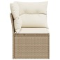 vidaXL Sillón de esquina de jardín con cojines ratán sintético beige vidaXL Sillón de esquina de jardín con cojines ratán sintético beige