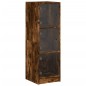 vidaXL Aparador con puertas de vidrio roble ahumado 35x37x109 cm vidaXL Aparador con puertas de vidrio roble ahumado 35x37x109 cm