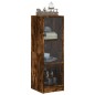 vidaXL Aparador con puertas de vidrio roble ahumado 35x37x109 cm vidaXL Aparador con puertas de vidrio roble ahumado 35x37x109 cm