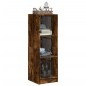 vidaXL Aparador con puertas de vidrio roble ahumado 35x37x109 cm vidaXL Aparador con puertas de vidrio roble ahumado 35x37x109 cm