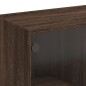 vidaXL Mesa de centro con puertas de vidrio marrón roble 102x50x42 cm