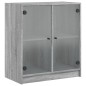 vidaXL Armario auxiliar puertas de vidrio gris Sonoma 68x37x75,5 cm