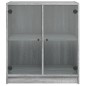 vidaXL Armario auxiliar puertas de vidrio gris Sonoma 68x37x75,5 cm