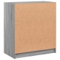 vidaXL Armario auxiliar puertas de vidrio gris Sonoma 68x37x75,5 cm