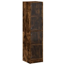 vidaXL Aparador con puertas de vidrio roble ahumado 35x37x142 cm