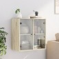 vidaXL Mueble de pared puertas de vidrio roble Sonoma 68x37x68,5 cm
