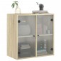 vidaXL Mueble de pared puertas de vidrio roble Sonoma 68x37x68,5 cm