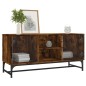 vidaXL Mueble de TV con puertas de vidrio roble ahumado 102x37x50 cm vidaXL Mueble de TV con puertas de vidrio roble ahumado 102x37x50 cm