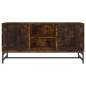 vidaXL Mueble de TV con puertas de vidrio roble ahumado 102x37x50 cm vidaXL Mueble de TV con puertas de vidrio roble ahumado 102x37x50 cm