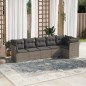 vidaXL Set de muebles de jardín 6 pzas y cojines ratán sintético gris vidaXL Set de muebles de jardín 6 pzas y cojines ratán sintético gris