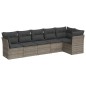vidaXL Set de muebles de jardín 6 pzas y cojines ratán sintético gris vidaXL Set de muebles de jardín 6 pzas y cojines ratán sintético gris