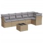 vidaXL Set sofás de jardín 7 piezas y cojines ratán sintético beige