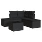 vidaXL Set de sofás de jardín 6 piezas y cojines ratán sintético negro vidaXL Set de sofás de jardín 6 piezas y cojines ratán sintético negro