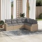vidaXL Juego de sofás jardín con cojines 6 pzas ratán sintético beige vidaXL Juego de sofás jardín con cojines 6 pzas ratán sintético beige