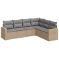 vidaXL Juego de sofás jardín con cojines 6 pzas ratán sintético beige vidaXL Juego de sofás jardín con cojines 6 pzas ratán sintético beige
