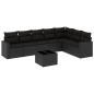 vidaXL Set de sofás de jardín 8 piezas y cojines ratán sintético negro vidaXL Set de sofás de jardín 8 piezas y cojines ratán sintético negro