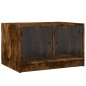 vidaXL Mesa de centro con puertas de vidrio roble ahumado 68x50x42 cm vidaXL Mesa de centro con puertas de vidrio roble ahumado 68x50x42 cm