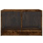 vidaXL Mesa de centro con puertas de vidrio roble ahumado 68x50x42 cm vidaXL Mesa de centro con puertas de vidrio roble ahumado 68x50x42 cm