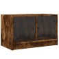 vidaXL Mueble de TV con puertas de vidrio roble ahumado 68x37x42 cm vidaXL Mueble de TV con puertas de vidrio roble ahumado 68x37x42 cm