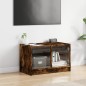 vidaXL Mueble de TV con puertas de vidrio roble ahumado 68x37x42 cm vidaXL Mueble de TV con puertas de vidrio roble ahumado 68x37x42 cm