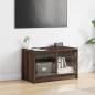 vidaXL Mueble de TV con puertas de vidrio marrón roble 68x37x42 cm