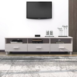 vidaXL Mueble de TV HAMAR madera maciza de pino blanco 158x40x40 cm