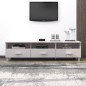 vidaXL Mueble de TV HAMAR madera maciza de pino blanco 158x40x40 cm