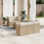 vidaXL Juego de sofás jardín con cojines 6 pzas ratán sintético beige vidaXL Juego de sofás jardín con cojines 6 pzas ratán sintético beige