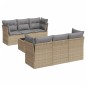 vidaXL Set sofás de jardín 7 piezas y cojines ratán sintético beige vidaXL Set sofás de jardín 7 piezas y cojines ratán sintético beige