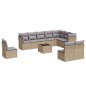 vidaXL Set de sofás de jardín 11pzas con cojines ratán sintético beige vidaXL Set de sofás de jardín 11pzas con cojines ratán sintético beige